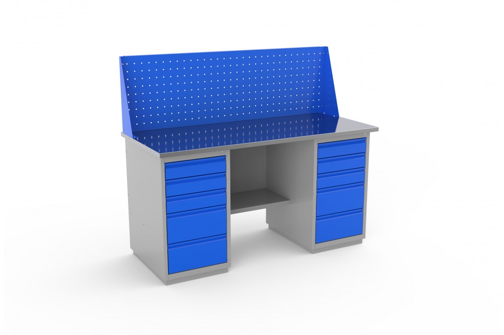 Верстак слесарный ВС-1600/Т2/Т2 1369х1600х700мм